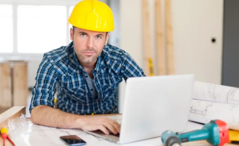 Employee completing OSHA EHS safety training online