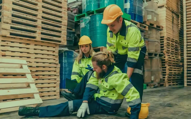 Workers participating in workplace safety training to prevent injuries