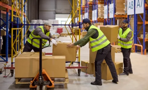 Manual labor workers in construction, warehousing, landscaping, and manufacturing jobs