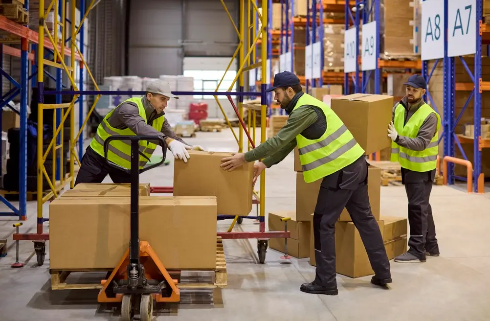 Manual labor workers in construction, warehousing, landscaping, and manufacturing jobs